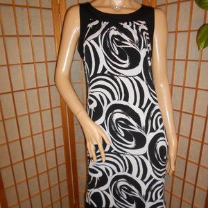AB STUDIO Black & White Sleeveless Dress * sz 10